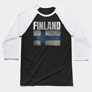 Distressed Finland Flag Graphic Gifts for Men Women Kids Finnish Baseball T-Shirt